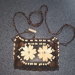 Hawaiian Made Coconut Cross Over Purse; Hand Crafted, Fully Lined NWT